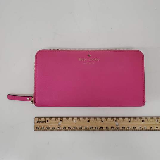 Kate Spade NY Dana Large Continental Pink Leather Wallet Purse image number 1