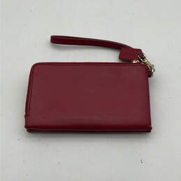 Womens Red Leather Bag Charm Inner Pocket Zip Around Wristlet Wallet alternative image