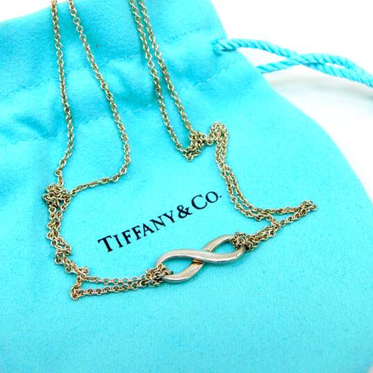 Tiffany & Co 925 Sterling Silver Infinity Pendant Chain Necklace 6.1g image number 1