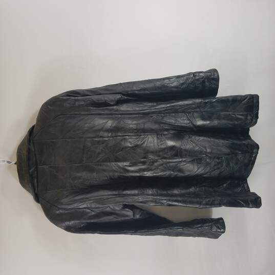 Maxam Black Genuine Leather Womens Jacket LG image number 2