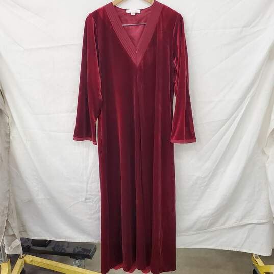 Oscar de la Renta 'Pink Label' Vintage Red Velvet Long Sleeve Dress Women's Size XL - AUTHENTICATED image number 1
