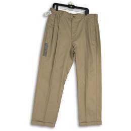 NWT Jos. A. Bank Mens Tan Pleated Front Pockets Straight Leg Dress Pants 38/30