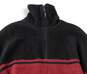Mens Red Black Long Sleeve Mock Neck 1/4 Zip Pullover Sweater Size Large image number 3