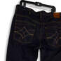 Mens Blue Denim Dark Wash Regular Fit Pockets Straight Leg Jeans Size 38 image number 4