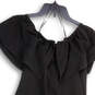 NWT Womens Black Regular Fit Round Neck Back Zip Mini Dress Size Small image number 3