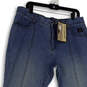 NWT Womens Blue Denim Medium Wash Embroidered Straight Leg Jeans Size 16 image number 3