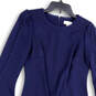 Womens Blue Long Flared Sleeve Back Zip Knee Length Sheath Dress Size 6 image number 3