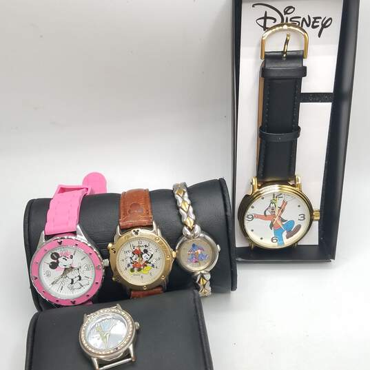 Disney St. Steel Multicolor Assorted Watch/Case Bundle 5pcs. 187.2g image number 1