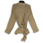 Womens Tan Knitted Long Sleeve Tie Waist Cardigan Sweater Size XS image number 2