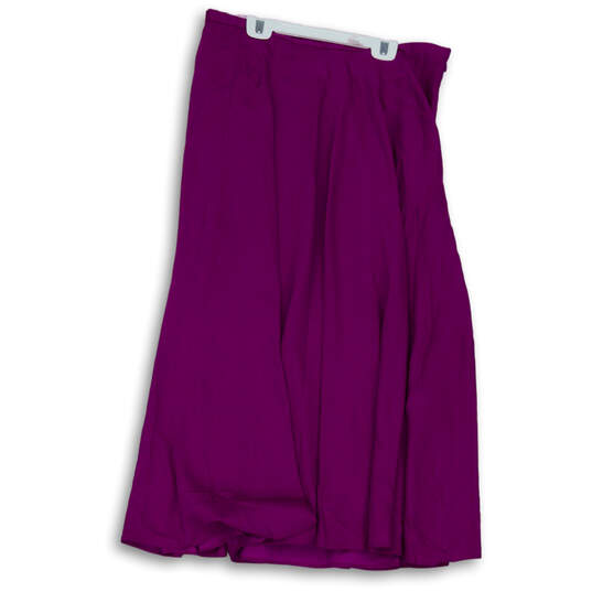 Womens Purple Flat Front Stretch Side Zip Comfort Long Maxi Skirt image number 2