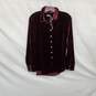 Faherty Burgundy Velour Button Up Top WM Size S NWOT image number 1
