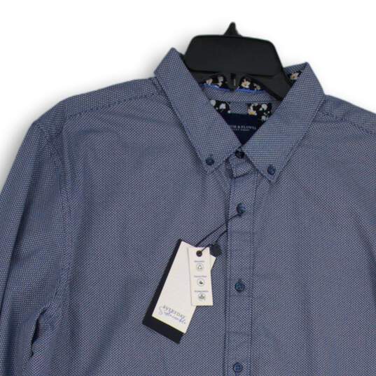 NWT Denim & Flower Mens Blue Long Sleeve Collared Button-Up Shirt Size XL image number 3