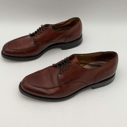 Mens Bradley 2661 Brown Leather Almond Toe Derby Dress Shoes Size 9.5 D image number 2
