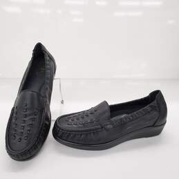 SAS Weave Slip On Loafer Black Leather Women's Size 7M