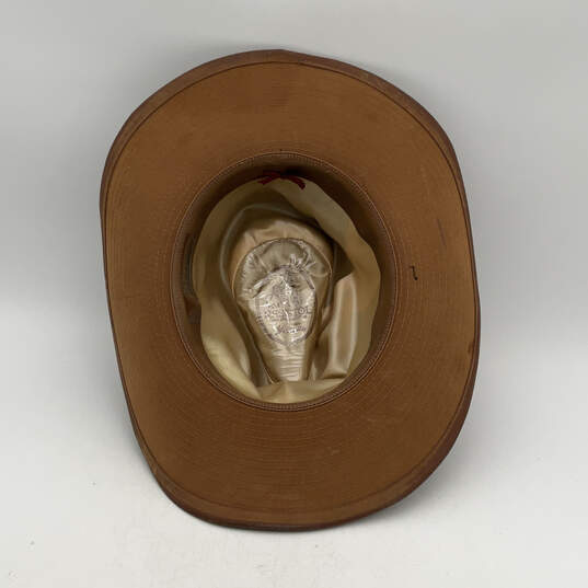 Mens Brown Wide Brim Lightweight Western Cowboy Hat Size 7 3/8 image number 5