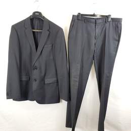 Hugo Boss Men Black Wool Suit Set Sz 42L