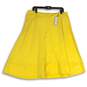 NWT Womens Yellow Back-Zip Slash Pocket Knee-Length Flare Skirt Size 14 image number 1