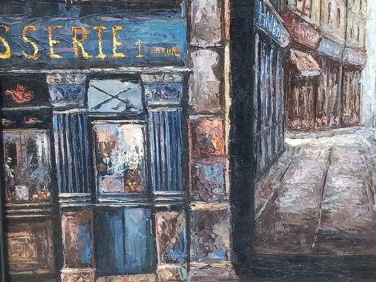 Painting of An Alley & Storefront  In Wooden Frame image number 4