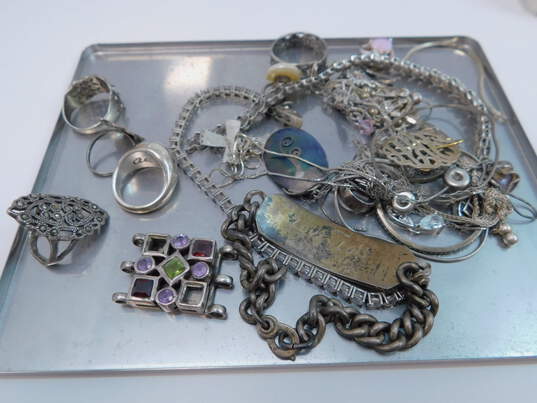 153.9g Silver Scrap Jewelry image number 2