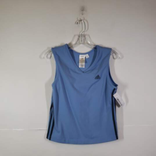 Buy the Womens Sleeveless 3 Stripes V-Neck Pullover Athletic Tank Top Size  XL