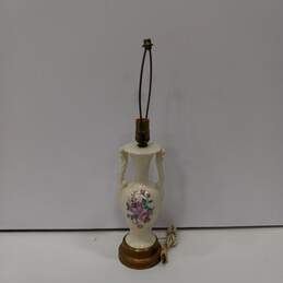 Vintage Urn Style Ceramic Pink Floral Table Lamp