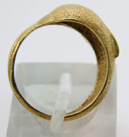 14K Gold Sandblasted Textured Dolphin Band Ring 2.8g image number 2