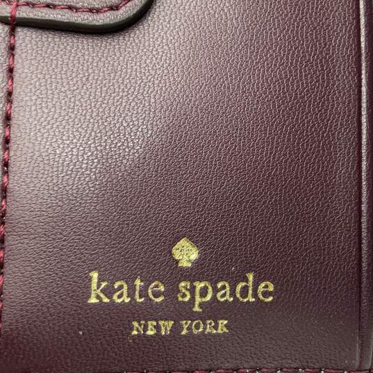 Kate Spade Womens Purple Leather Credit Card Pockets Bifold Wallet image number 4