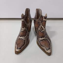 Vince Camuto Women's Snake Print Heel Boots Size 7.5W