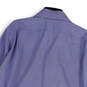 Mens Blue Check Long Sleeve Slim Fit Collared Button-Up Shirt 17.5 32/33 image number 4