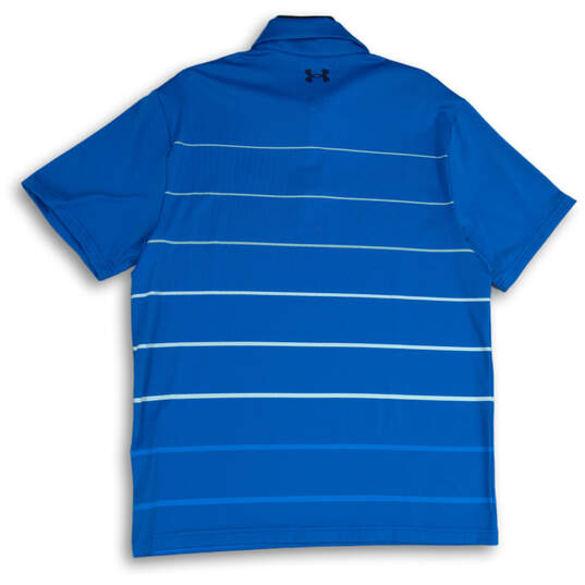 Mens Blue Spread Collar Short Sleeve Golf Polo Shirt Size Large image number 2