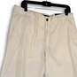 Mens White Flat Front Pockets Drawstring Straight Leg Chino Pants Sz 34x30 image number 3