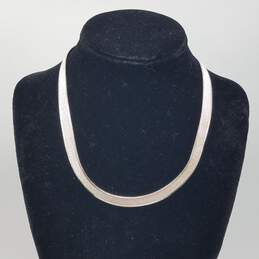 Milor Setrling Silver Herringbone Reversible Textured 17 1/2" Necklace 23.3g