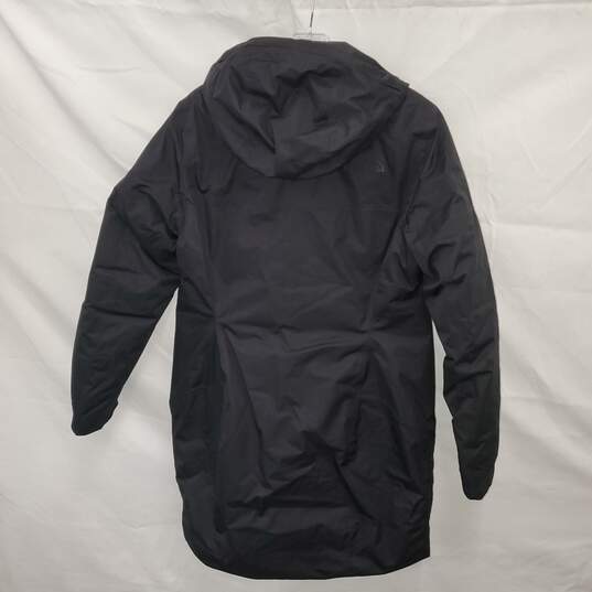 The North Face Dryvent Full Zip/Button Black Hooded Goose Down Jacket Women's Size L image number 2