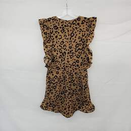 Lovers And Friends Tan Animal Print Lined Deep Plunge Romper WM Size S alternative image