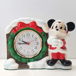 Vintage Seiko Disney Christmas Santa Mickey Mouse Mantel Clock
