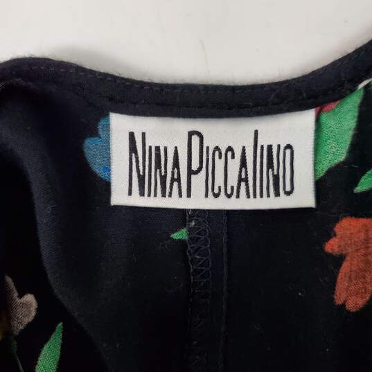 Nina Piccalino WM's Black Floral Print MidiDress Size SM image number 3