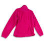 Womens Pink Fleece Long Sleeve Pockets Mock Neck Full-Zip Jacket Size L image number 3