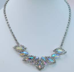 Vintage Harwood & Fashion Blue & Clear Icy Rhinestone Pendant Necklace & Stretch Bracelet 96.3g alternative image