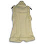 Womens White Faux Fur Sleeveless Open Front Sweater Vest Size Small image number 2