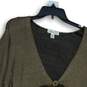 NWT Coldwater Creek Womens Beige Brown Knitted Button Front Cardigan Sweater XL image number 3