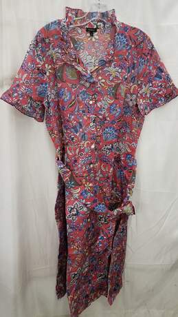 Long Short Sleeve Floral Talbots Dress Size 14