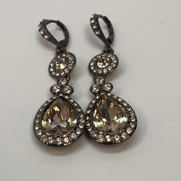Designer Givenchy Gold-Tone Crystal Cut Stone Leverback Dangle Earrings alternative image