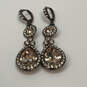 Designer Givenchy Gold-Tone Crystal Cut Stone Leverback Dangle Earrings image number 2