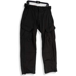 NWT Mens Black Cargo Pocket Straight Leg Ankle Zip Snow Pants Size Medium