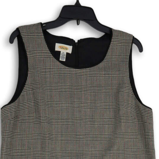 Womens Multicolor Plaid Sleeve Cutout Pocket Back Zip Shift Dress Size 12 image number 3