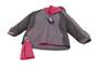 NWT Girls Gray Hooded Long Sleeve Zipped Pockets Puffer Hat Jacket Size 14/16 image number 5