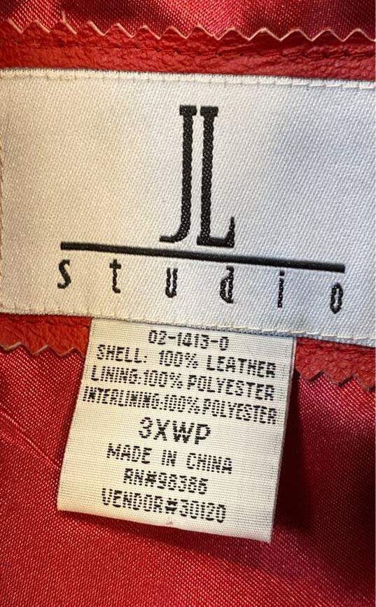 JL Studio Women's Red Vintage Leather Jacket- Sz 3X image number 3