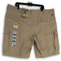 NWT Mens Tan Flat Front Relaxed Fit Stretch Cargo Shorts Size 46x11 image number 2