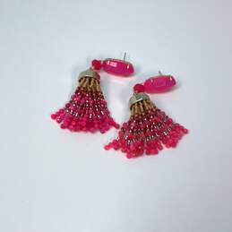 Designer Kendra Scott Pink Oval Stone Dove Beaded Tassel Earrings alternative image