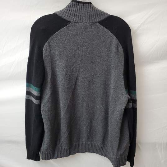 Men's Banana Republic Grey and Black Turtleneck Full Zip Sweater Size L NWT image number 6